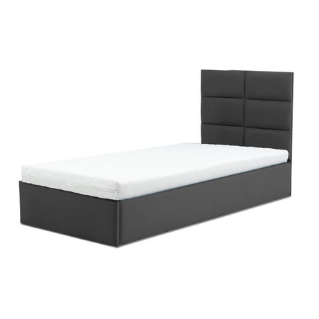 Čalouněná postel TORES s pěnovou matrací rozměr 90x200 cm Tmavě šedá Signal-nabytek