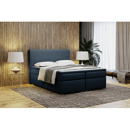 Čalouněná postel bez úložného prostoru VIERA 140x200 Tmavě modrá KOLA