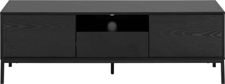 Černý TV stolek v dekoru jasanu 140x45 cm Seaford - Actona Actona