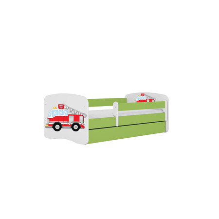 Dětská postel bez úložného prostoru Babydream 70x140 cm - auto Bílá + zelená Pěnová matrace Signal-nabytek