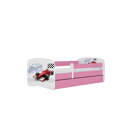 Dětská postel bez úložného prostoru Babydream 70x140 cm - formule Bílá + růžová Pěnová matrace Signal-nabytek