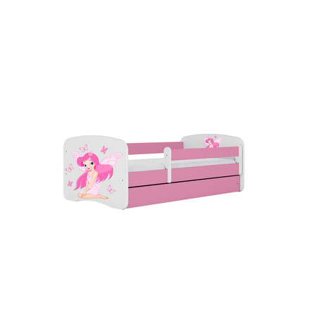 Dětská postel bez úložného prostoru Babydream 70x140 cm - víla Bílá + růžová Pěnová matrace Signal-nabytek