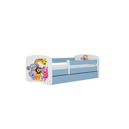 Dětská postel bez úložného prostoru Babydream 70x140 cm - zoo Bílá + modrá Pěnová matrace Signal-nabytek