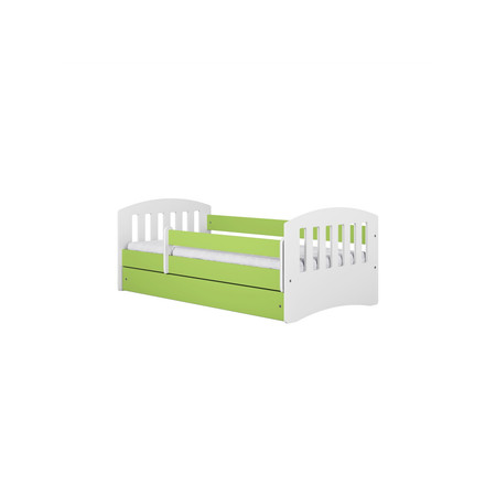 Dětská postel bez úložného prostoru Classic 80x160 cm Bílá + zelená Pěnová matrace Signal-nabytek