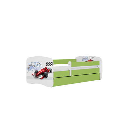 Dětská postel s úložným prostorem Babydream 70x140 cm - formule Bílá + zelená Pěnová matrace Signal-nabytek