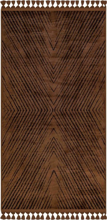 Hnědý pratelný koberec 150x80 cm - Vitaus Vitaus