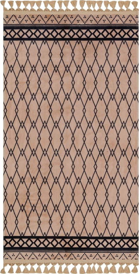 Hnědý pratelný koberec běhoun 300x100 cm - Vitaus Vitaus