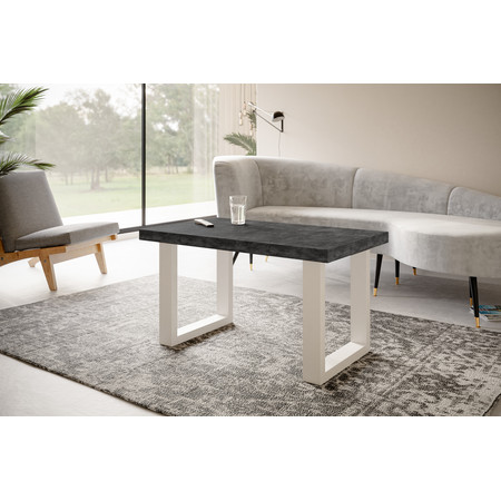 Konferenční stolek LOFT PROSTA 120x70 cm Bílá Tmavý ateliér Alpimeble