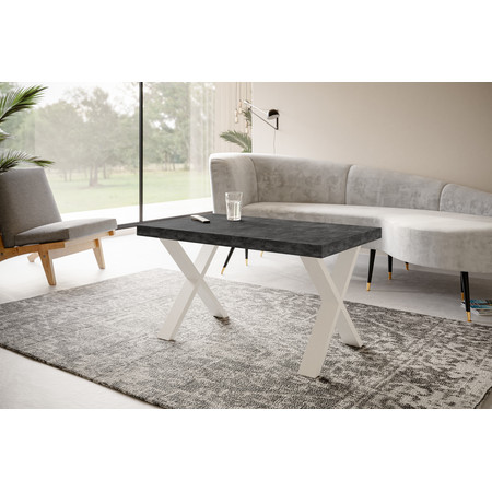 Konferenční stolek LOFT X 120x70 cm Bílá Tmavý ateliér Alpimeble