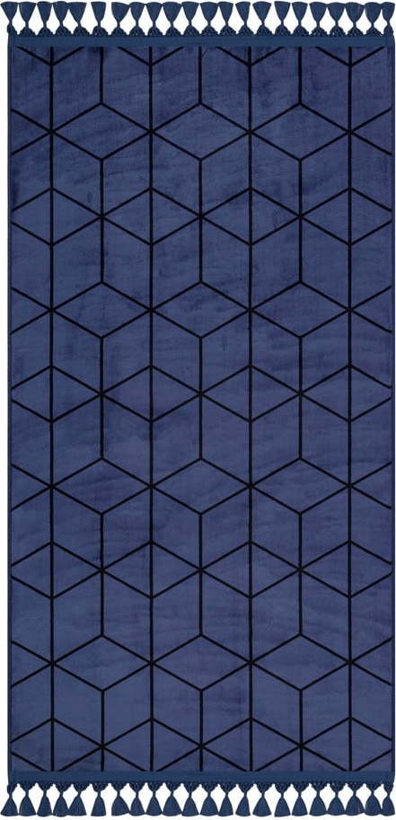 Modrý pratelný koberec běhoun 300x80 cm - Vitaus Vitaus
