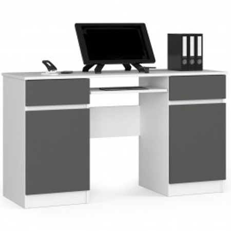 Počítačový stůl A5 - bílá/grafit Akord