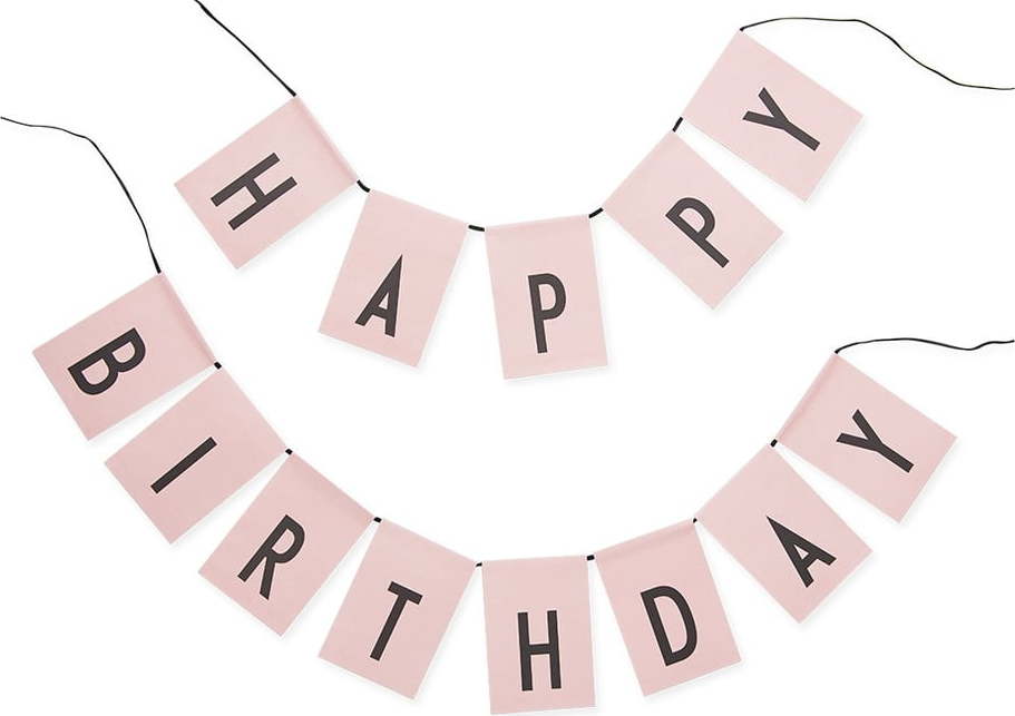 Růžová girlanda Design Letters Happy Birthday Design Letters