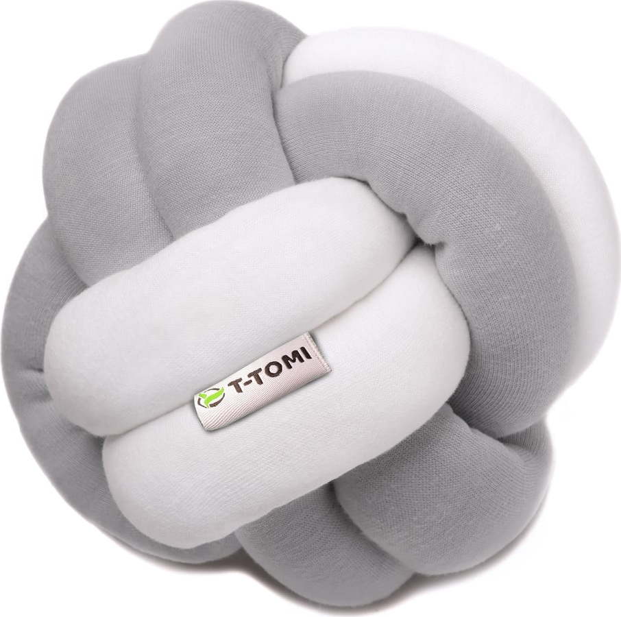 Šedo-bílý bavlněný pletený míč T-TOMI