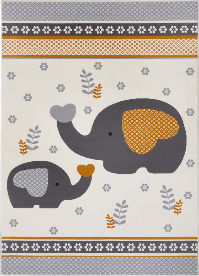 Šedý dětský koberec 150x80 cm Happy Elefant - Hanse Home Hanse Home