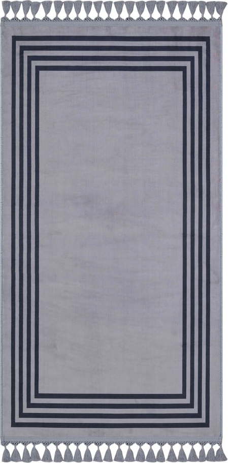 Šedý pratelný koberec běhoun 300x80 cm - Vitaus Vitaus