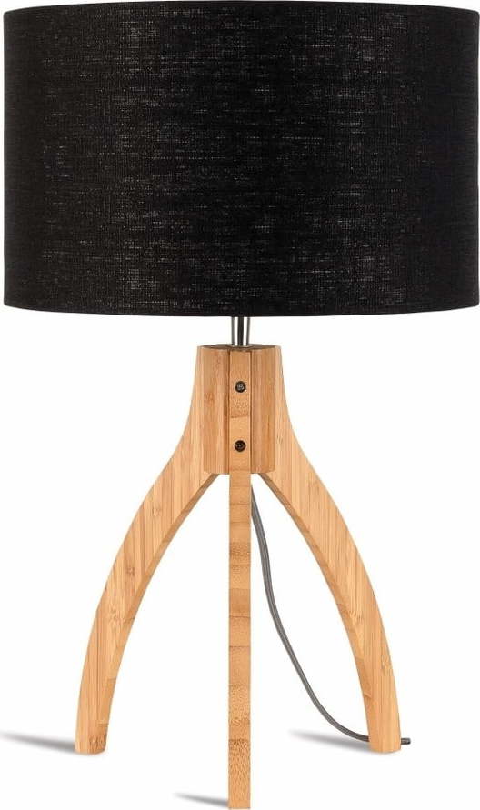 Stolní lampa s černým stínidlem a konstrukcí z bambusu Good&Mojo Annapurna Good&Mojo