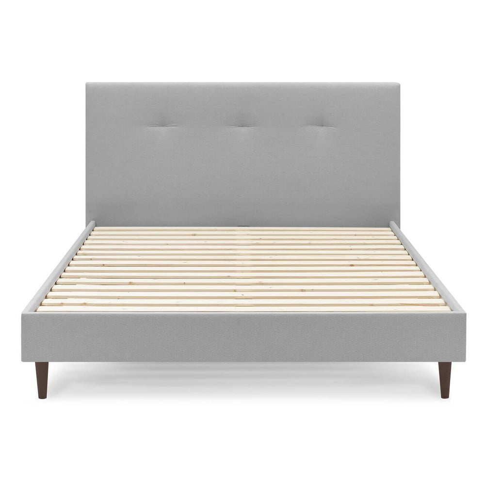 Světle šedá čalouněná dvoulůžková postel s roštem 180x200 cm Tory - Bobochic Paris Bobochic Paris