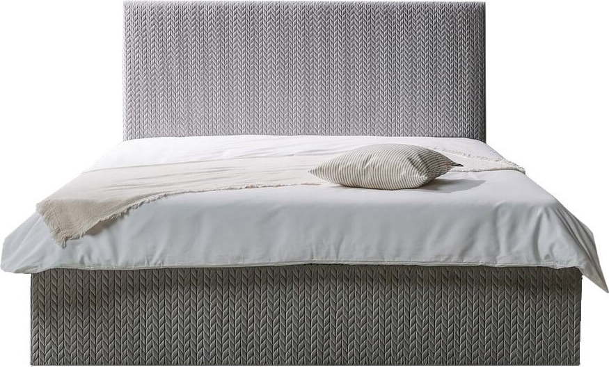 Světle šedá čalouněná dvoulůžková postel s úložným prostorem s roštem 160x200 cm Adele - Bobochic Paris Bobochic Paris
