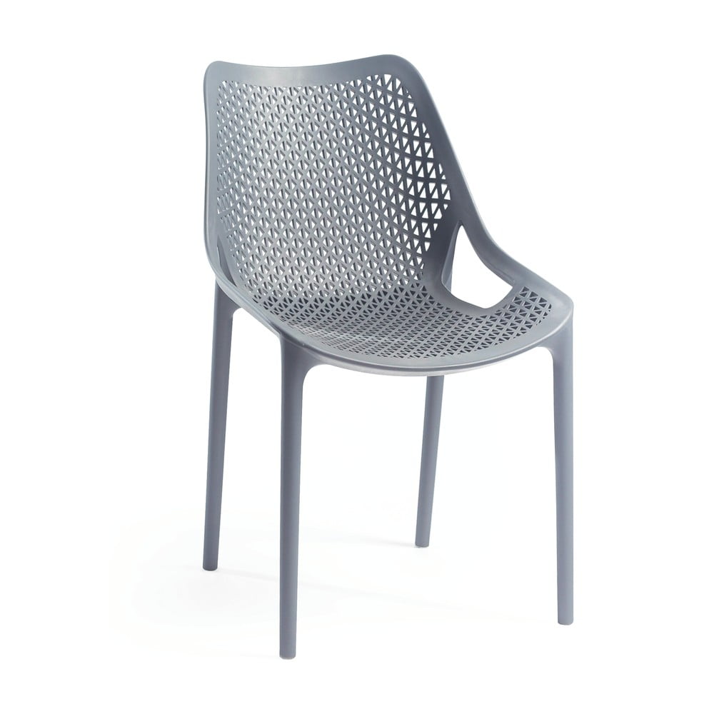 Světle šedá plastová zahradní židle Bilros - Rojaplast Rojaplast