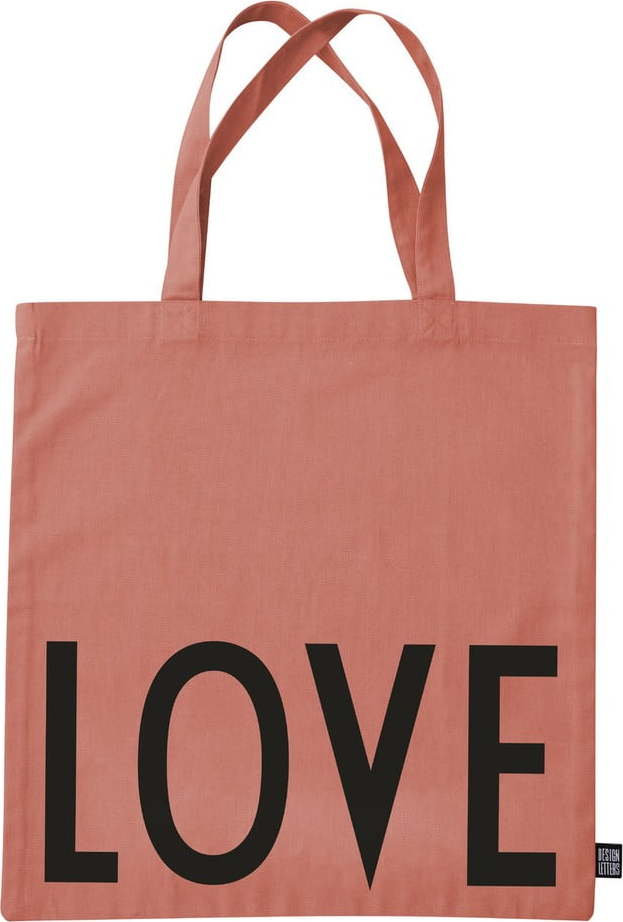 Tmavě růžová plátěná taška Design Letters Love Design Letters