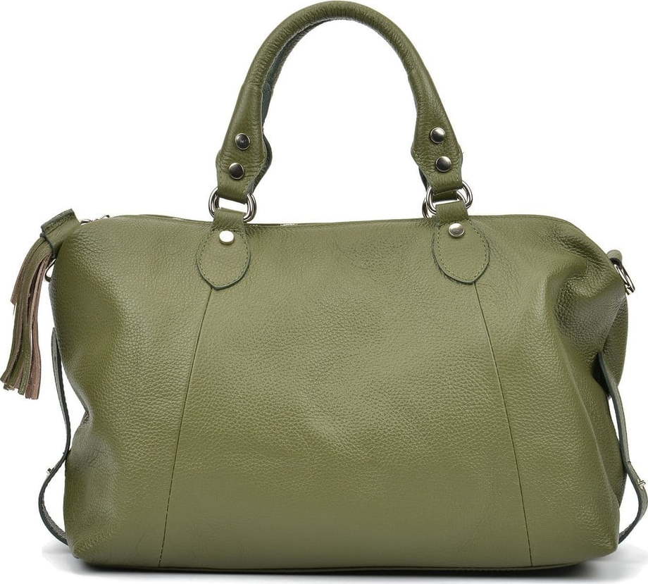 Zelená kožená kabelka Mangotti Bags Vivi Mangotti Bags