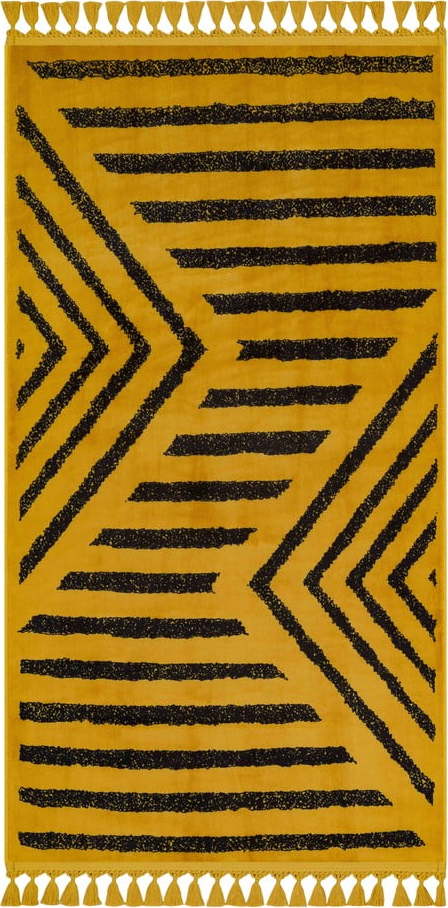 Žlutý pratelný koberec běhoun 300x80 cm - Vitaus Vitaus