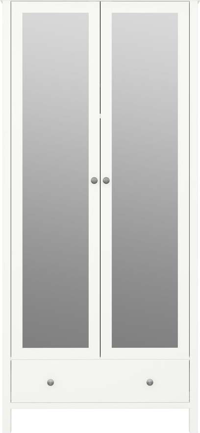 Bílá šatní skříň se zrcadlem 89x195 cm Tromsö - Tvilum Tvilum