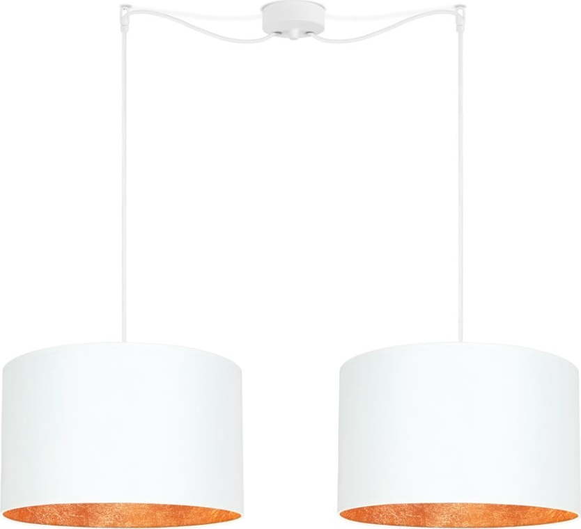 Bílé dvojité stropní svítidlo s vnitřkem v měděné barvě Sotto Luce Mika Sotto Luce