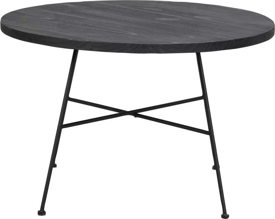 Černý konferenční stolek s deskou z borovicového dřeva Rowico Grafton