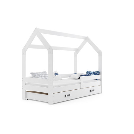 Dětská postel DOMEK s úložným prostorem 80x160 cm - bílá BMS