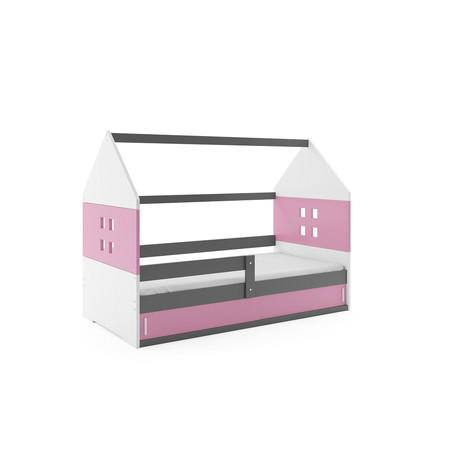 Dětská postel DOMI I s úložným prostorem 80x160 cm - grafit Ružové BMS