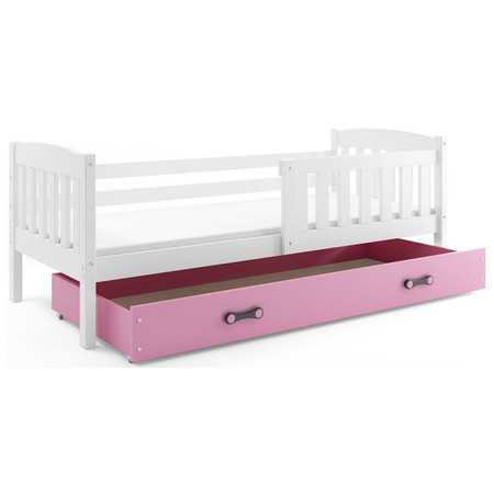 Dětská postel KUBUS s úložným prostorem 80x160 cm - bílá Ružové BMS