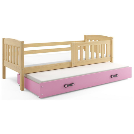 Dětská postel KUBUS s výsuvnou postelí 80x190 cm - borovice Ružové BMS