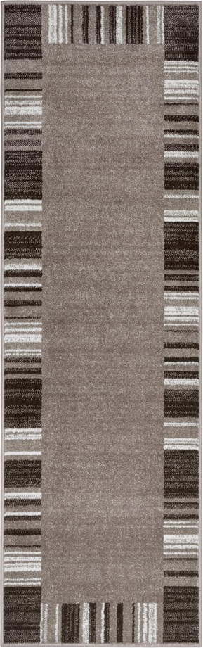 Hnědý/béžový koberec běhoun 200x67 cm Border - Hanse Home Hanse Home