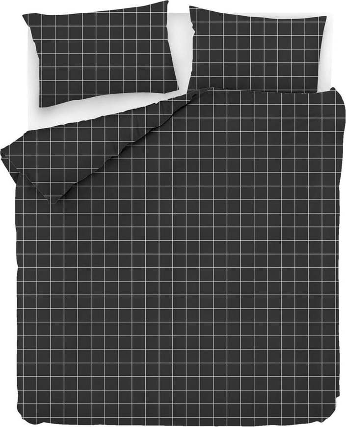 Černé prodloužené bavlněné povlečení na dvoulůžko 200x220 cm Piga - Mijolnir Mijolnir