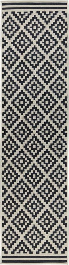 Černo-béžový venkovní koberec běhoun 230x66 cm Moretti - Flair Rugs Flair Rugs