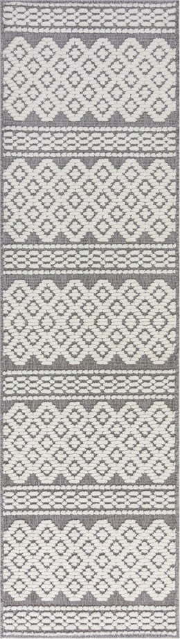 Šedý pratelný koberec běhoun 218x60 cm Jhansi - Flair Rugs Flair Rugs