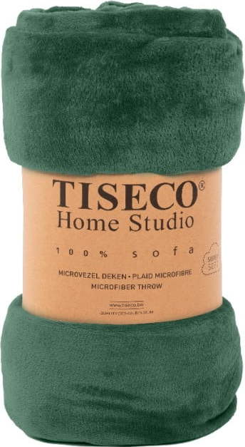 Tmavě zelený přehoz z mikroplyše na jednolůžko 150x200 cm Cosy - Tiseco Home Studio Tiseco Home Studio