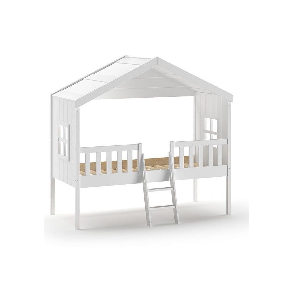 Bílá domečková/vyvýšená dětská postel 90x200 cm Housebed - Vipack Vipack