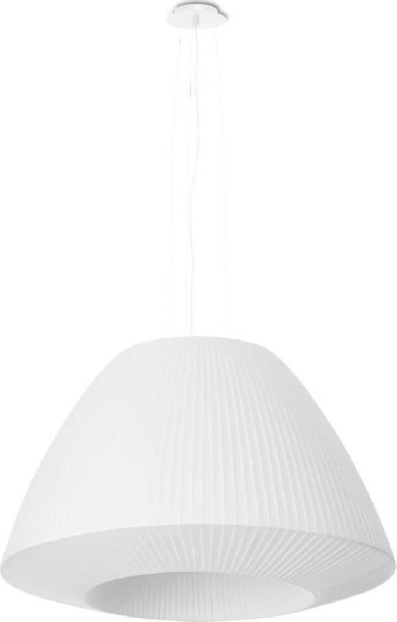 Bílé závěsné svítidlo se skleněným stínidlem ø 60 cm Soprano – Nice Lamps Nice Lamps