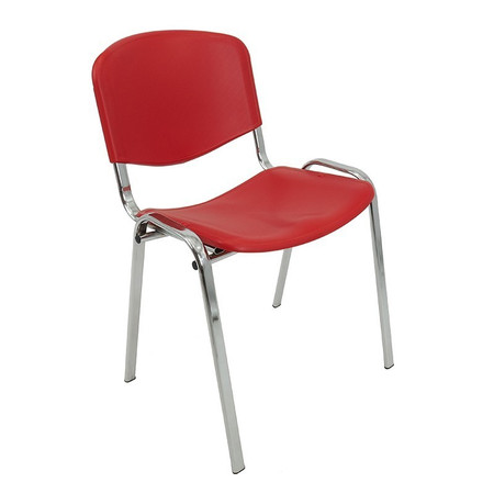 Konferenční plastová židle ISO CHROM Červená Mazur