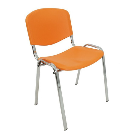 Konferenční plastová židle ISO CHROM Oranžová Mazur