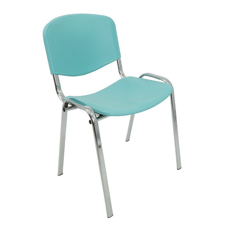 Konferenční plastová židle ISO CHROM Světle modrá Mazur
