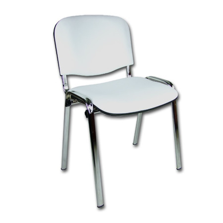 Konferenční židle ISO eko-kůže CHROM Bílá D18 EKO Mazur
