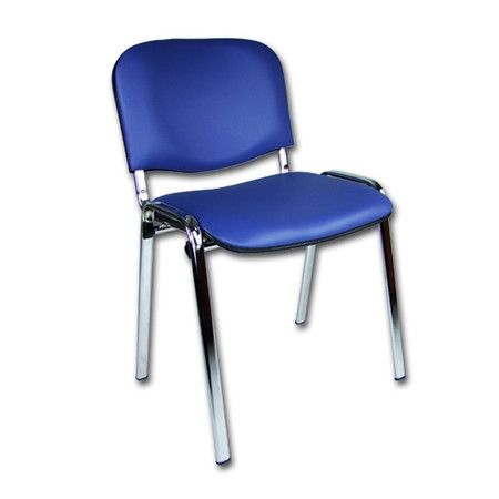 Konferenční židle ISO eko-kůže CHROM Modrá D4 EKO Mazur
