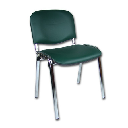 Konferenční židle ISO eko-kůže CHROM Tmavě zelená D6 EKO Mazur