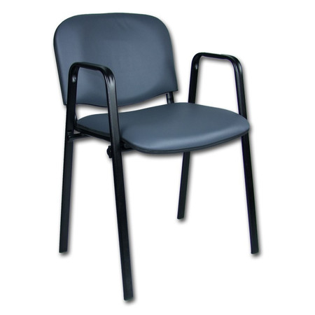 Konferenční židle ISO eko-kůže s područkami Tmavě šedá D23 EKO Mazur