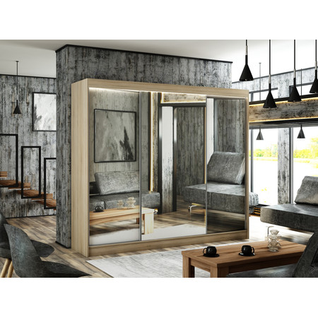 Kvalitní Šatní Skříň Homa 250 cm Dub Sonoma Furniture