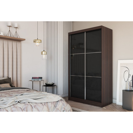Kvalitní Šatní Skříň Viviana 120 cm Dub artisan/černá Furniture