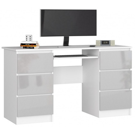 Počítačový stůl A-11 bílá/metalic lesk Akord